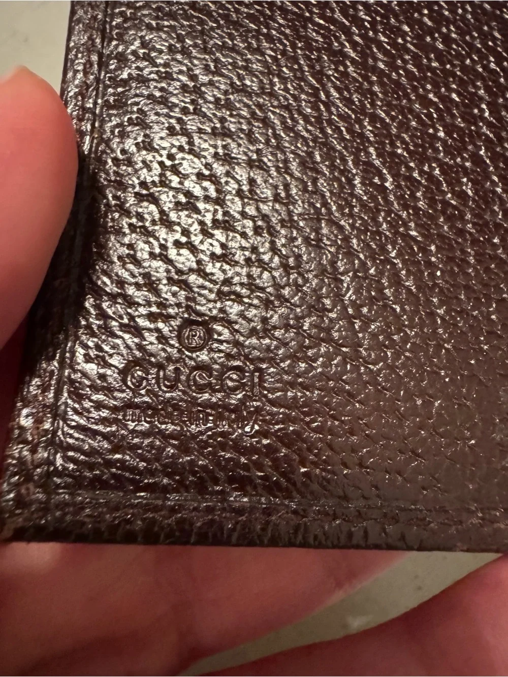 Gucci Brown GG Canvas agenda or Passport Cover with Leather Snap